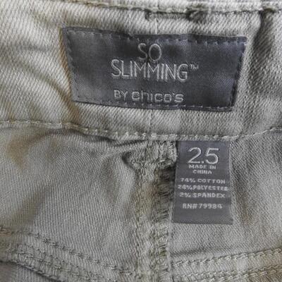 Two Pairs of Pants, Chico's, Platinum Denim, So Slimming, Size 25