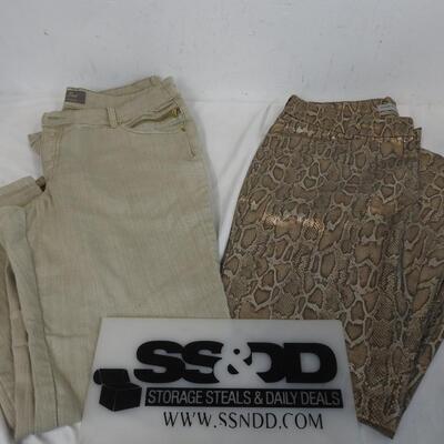 Two Pairs of Pants, Chico's, Platinum Denim, So Slimming, Size 25