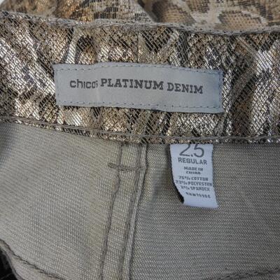 Two Pairs of Pants, Chico's, Platinum Denim, So Slimming, Size 25