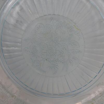 Ice Blue Mexico Glass Plates and Small Bowls Set