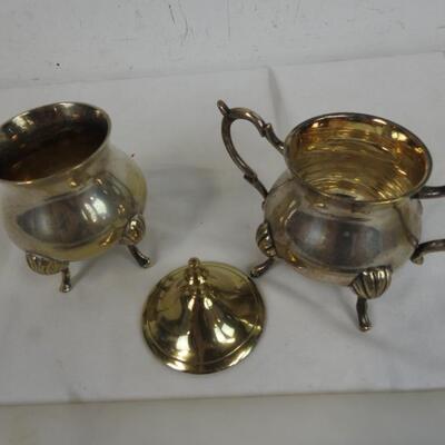 2 Small 4 Legged Brass? Metal Cauldrons - One Lid. Made in India