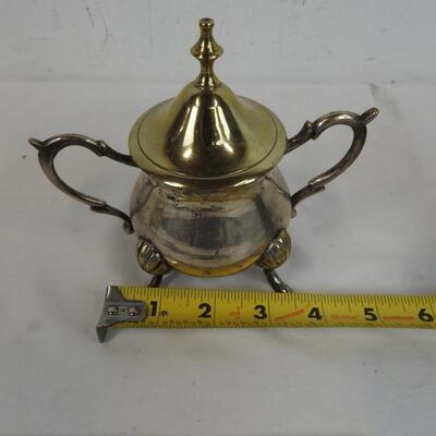 2 Small 4 Legged Brass? Metal Cauldrons - One Lid. Made in India