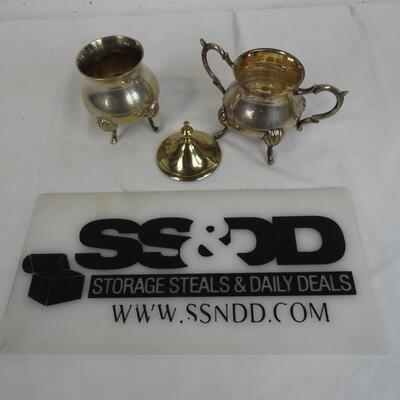 2 Small 4 Legged Brass? Metal Cauldrons - One Lid. Made in India