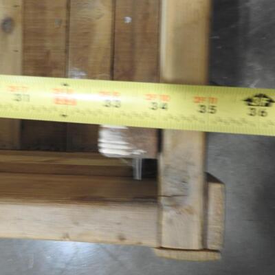Wood Trunk: 36in L 17 1/2 in tall  18 in wide, Loose Boards-Need Re-attaching