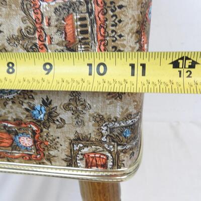 Sewing Basket w/Legs, Burlington Hawkeye, MCM, Vintage, Top Is Missing Material