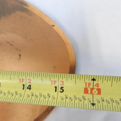 Oval Copper Colored Wall Decor w/3D Elephant, 2lbs, Vintage?