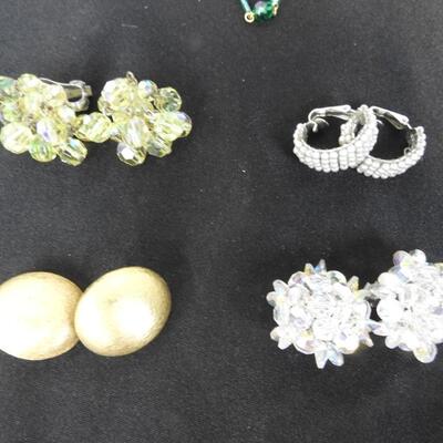 8 pc Costume Jewelry, Pearl Necklaces, Clip on Earrings - Vintage