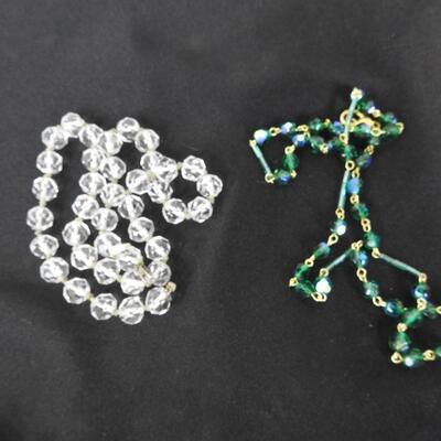 8 pc Costume Jewelry, Pearl Necklaces, Clip on Earrings - Vintage