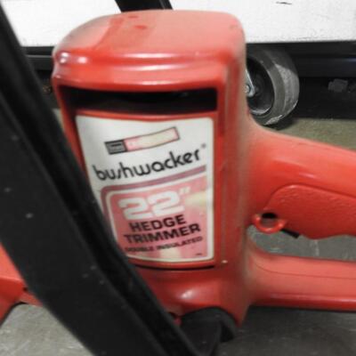 22 Inch Red Bushwhacker Electric Hedge Trimmer - Works