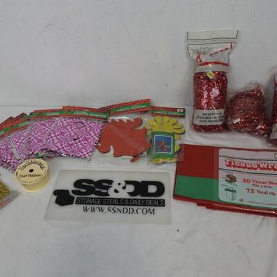 Christmas Wrapping Supplies and Foil Decorations, Tissue Wrap, Confetti