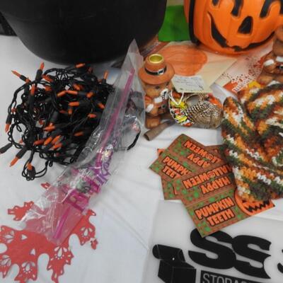 Halloween DÃ©cor Lot: Cauldron, Jack o Lantern Lights, Ghost Mannequin