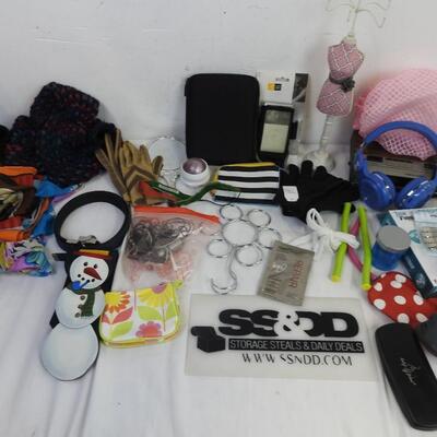 27 pc Personal Care Lot: Anti-Snore Strap, Gloves, Alarm Clock, Snowman Tie