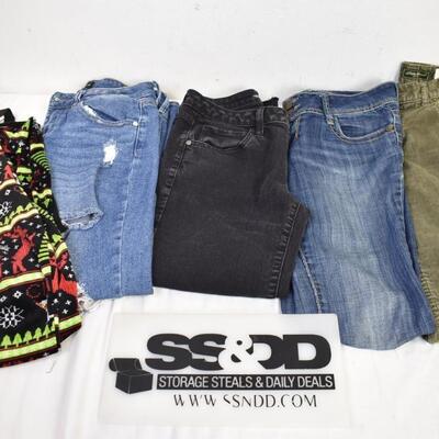 5 pc Jeans & Pants, Eddie Bower, Best Cuts, Simply Vera, Almost Famous