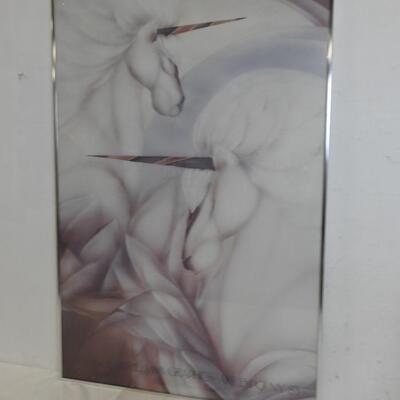 Framed Unicorn Print, Suzanne Marie 1983, 36 1/4 x 24 1/2