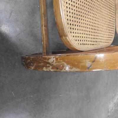 Bentwood Rocking Chair, Wood, Medium Brown w/Wicker, Vintage Style, See Pictures