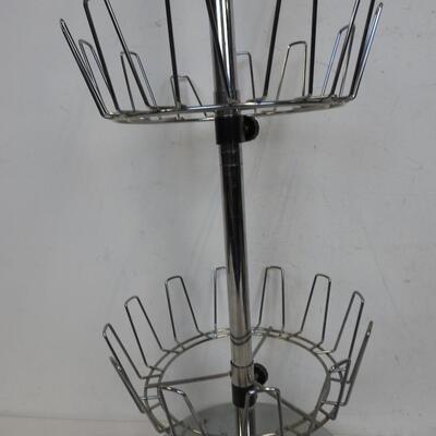 Heavy Metal Shoe Rack, 3 Tiers, 38in Tall w/Adjustable Tiers