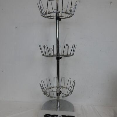 Heavy Metal Shoe Rack, 3 Tiers, 38in Tall w/Adjustable Tiers