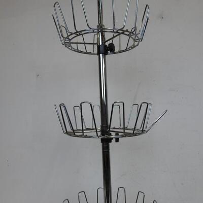 Heavy Metal Shoe Rack, 3 Tiers, 38in Tall w/Adjustable Tiers