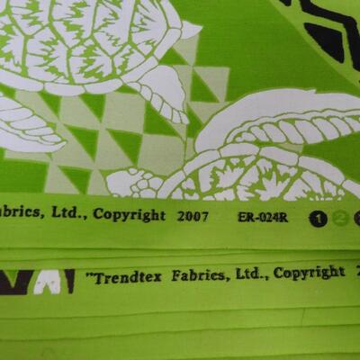 Material Lot: Pink/ Lavender Florals, Green w/Turtles, Blue w/Vein Has Spot