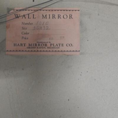 Oval Mirror, Wood w/Gold Toned Finish, Mirror Glass is 26x32