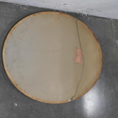 Oval Mirror, Wood w/Gold Toned Finish, Mirror Glass is 26x32