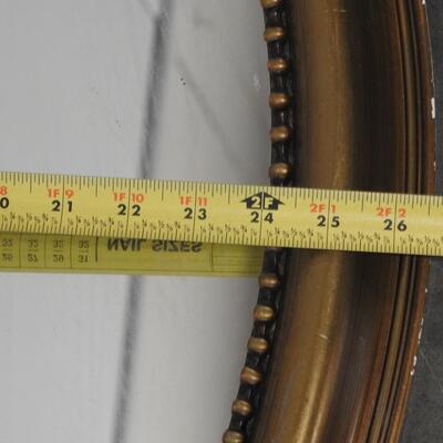 Oval Mirror, Wood w/Gold Toned Finish, Mirror Glass is 26x32