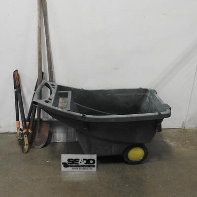 Wheelbarrow w/Snow Shovel, Shovel, 2 Loppers