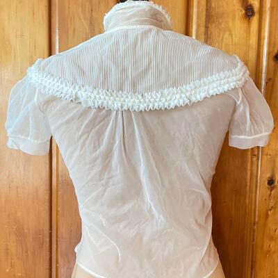 VINTAGE SHEER BUTTON-UP BLOUSE