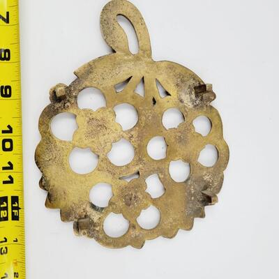 LARGE BRASS FLOWERED TRIVET