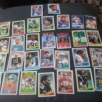 Topps football and baseball cards