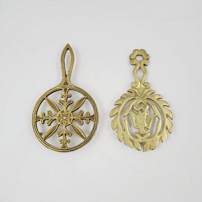 PAIR SMALL BRASS  TRIVETS
