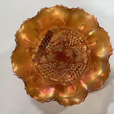 Carnival Glass Ruffled Bowl
