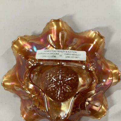 Carnival Glass Ruffled Bowl