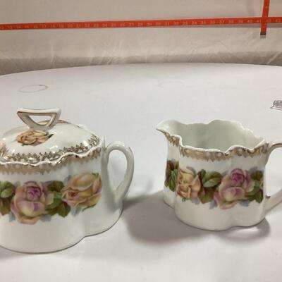 Victorian Bavarian Sugar & Creamer
