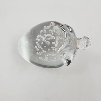 GLASS STRAWBERRY PAPERWEIGHT