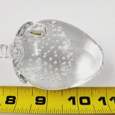 GLASS STRAWBERRY PAPERWEIGHT