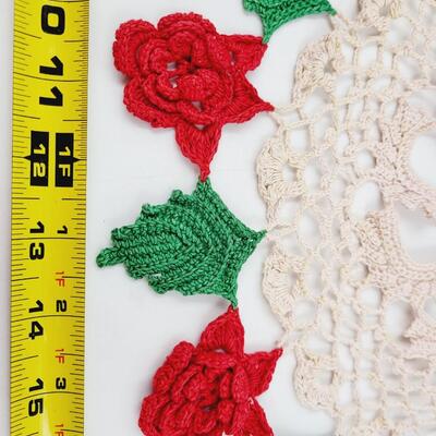 BEAUTIFUL RED, WHITE & GREEN KNITTED DOLIE