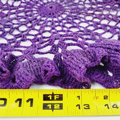 AMAZING DEEP PURPLE HAND KNITTED DOILIE
