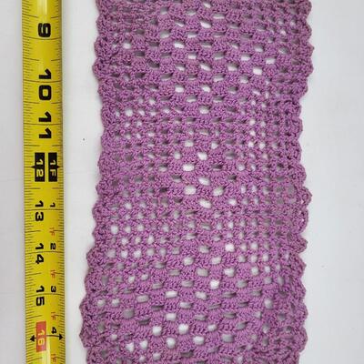 VINTAGE LILAC PURPLE HAND KNITTED DOILIE