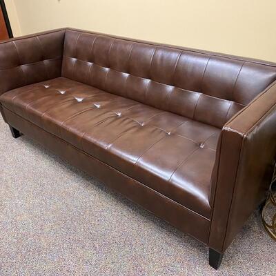 LOT 2: Brown Leather Couch