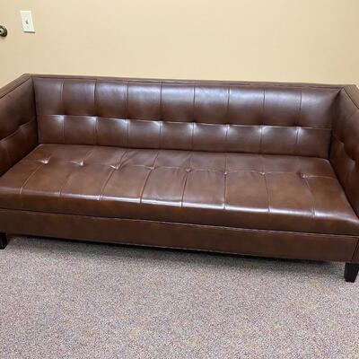 LOT 2: Brown Leather Couch
