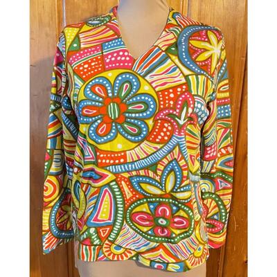 VINTAGE SEARS WOMENâ€™S MULTICOLOR TOP - SIZE MEDIUM