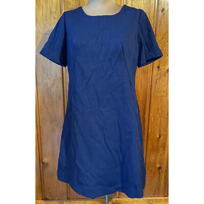 VINTAGE NAVY TEXTURED DRESS