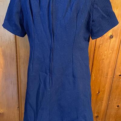 VINTAGE NAVY TEXTURED DRESS