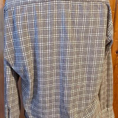 VINTAGE VAN CORT MENâ€™S BROWN PLAID BUTTON-UP SHIRT - SIZE XL