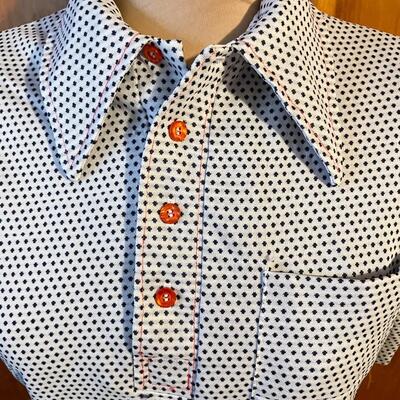 VINTAGE JANTZEN 100 MENâ€™S POLKA DOT POLO - SIZE MEDIUM