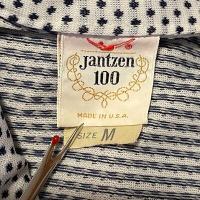 VINTAGE JANTZEN 100 MENâ€™S POLKA DOT POLO - SIZE MEDIUM