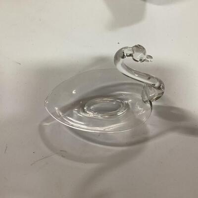 Vintage glass swan bowl