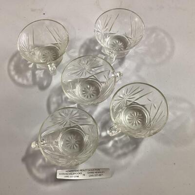 set of 5 glass punch cups