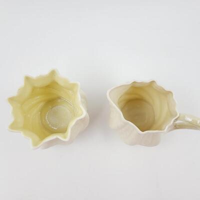 VERY NICE BELLEEK CREAM & SUGAR SET